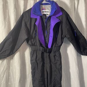 VTG Ski Suit One Piece Snowsuit 80s 90s EDELWEISS Snow Bib Womens 14 Aztec Clean